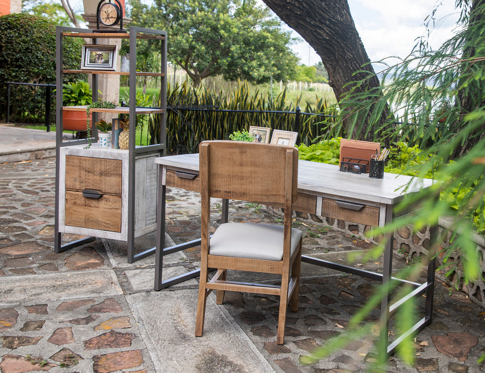 Mita-Silla de madera con asiento tapizado