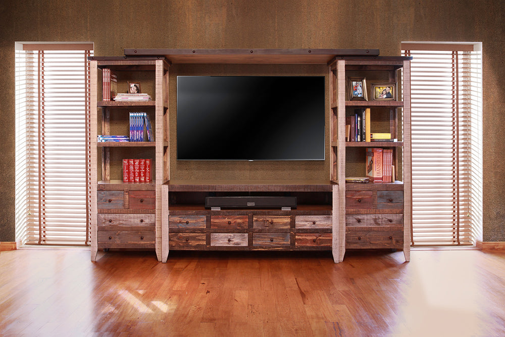 Antique Multicolor-8 Drawer TV-Stand