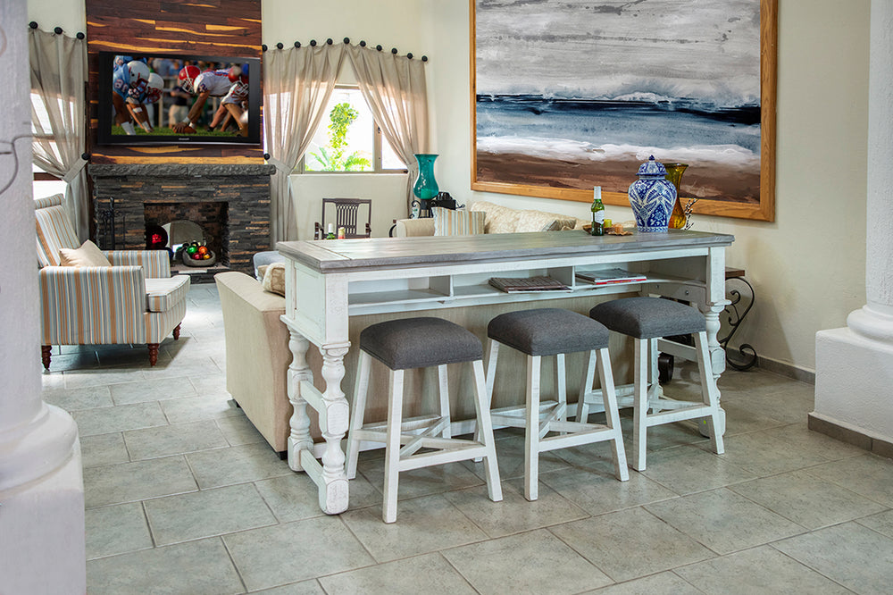Stone-Upholstered Seat 24" Stool