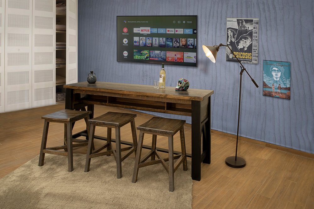 Loft Brown-Mesa estante altura de mostrador