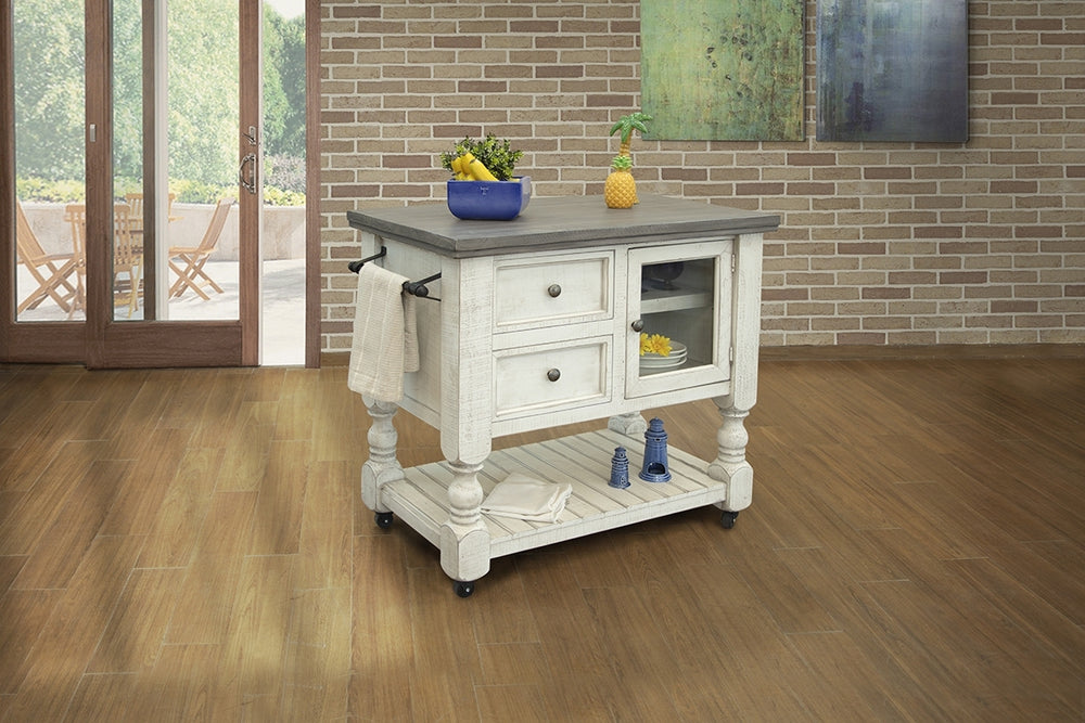 Stone-2 Drawer, 1 Glass Door Kitchen Island