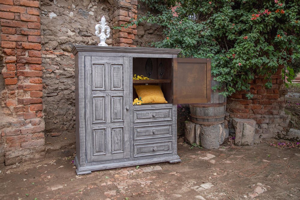 Terra Gray-3 Drawer 2 Doors Gentleman's Chest