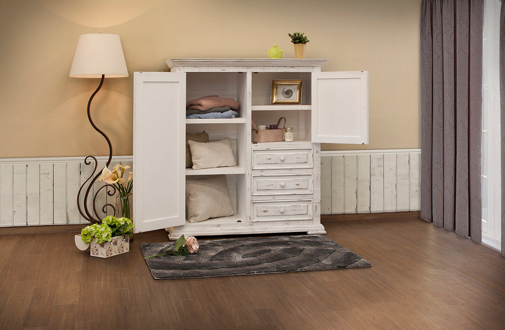 Terra White-3 Drawer 2 Door Gentleman's Chest