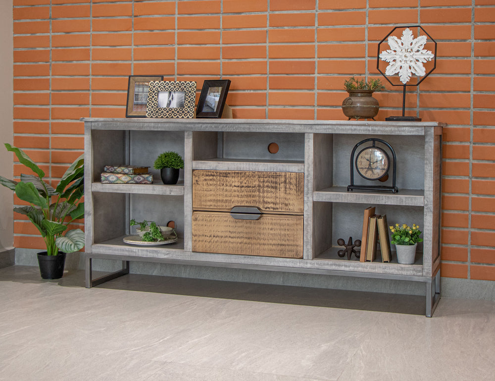 Mita-Stand para TV, 5 estantes, 2 cajones