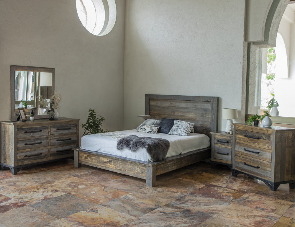 Loft Brown-2 Drawer Nightstand