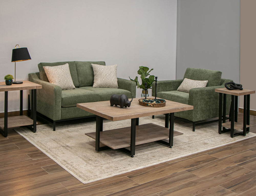 Maison-Estructura de madera y base de metal, Loveseat