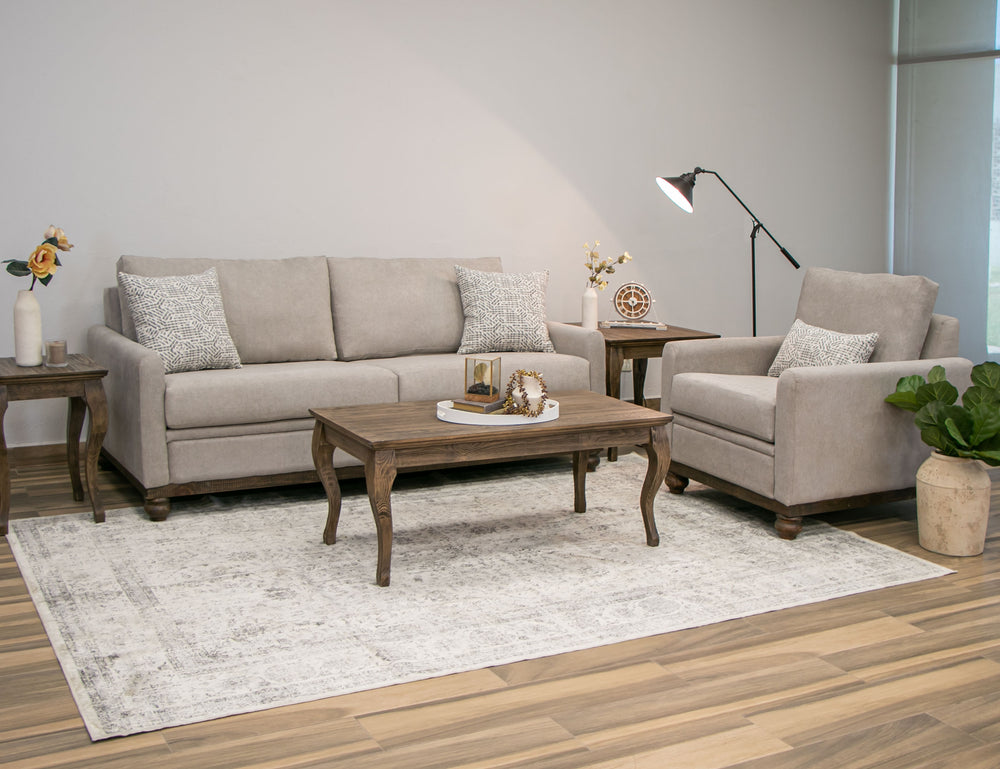 Pueblo Gray-Wooden Frame & Base, Sofa