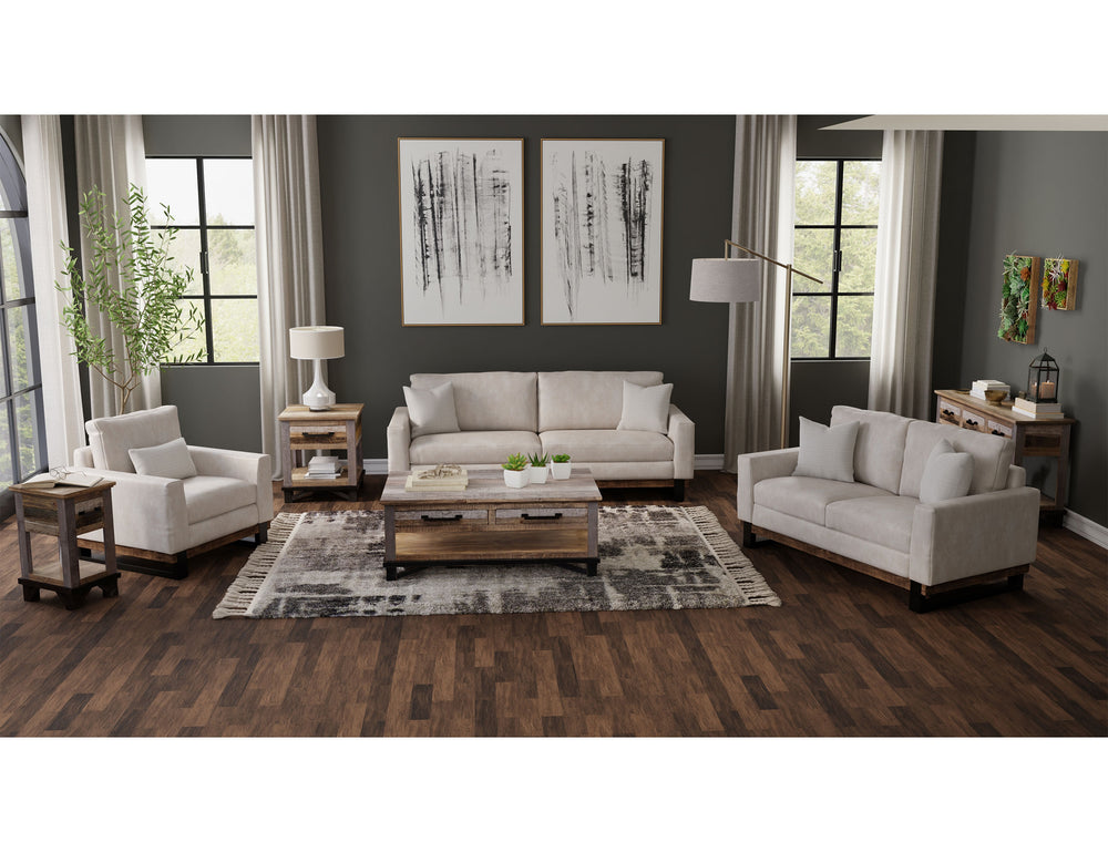 Blackburn-Base de metal y madera, Loveseat