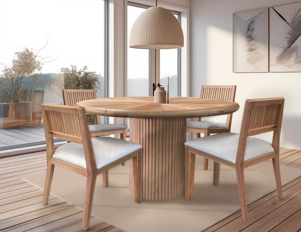 Giza-Silla de madera con asiento tapizado