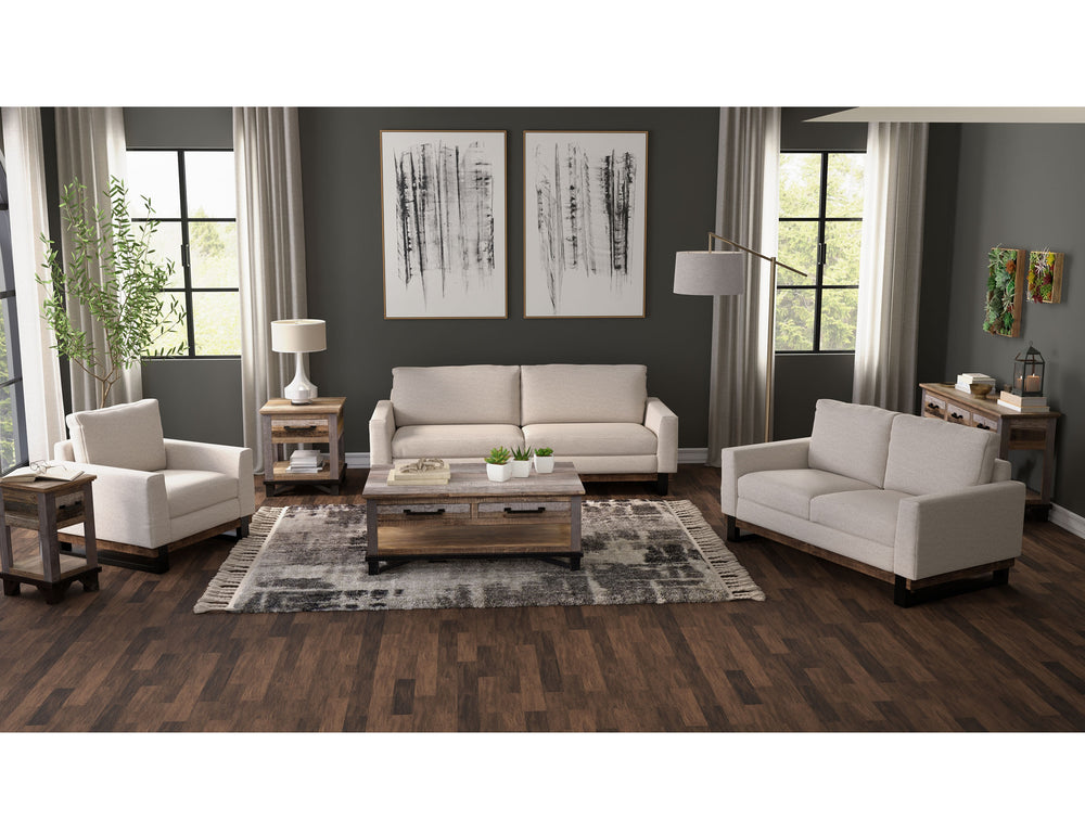 Blackburn-Base de metal y madera, Loveseat