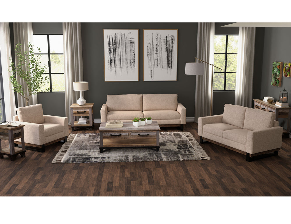 Blackburn-Base de metal y madera, Loveseat