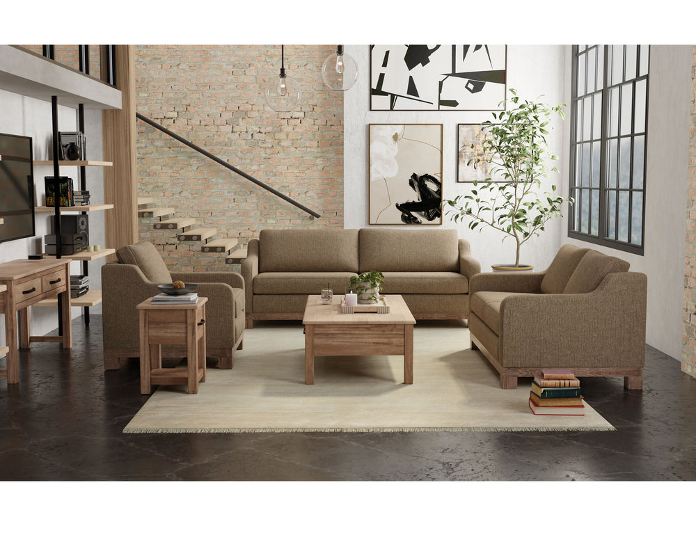 Samba-Estructura y base de madera, Loveseat con dos cojines