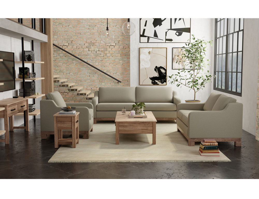 Samba-Estructura y base de madera, Loveseat con dos cojines