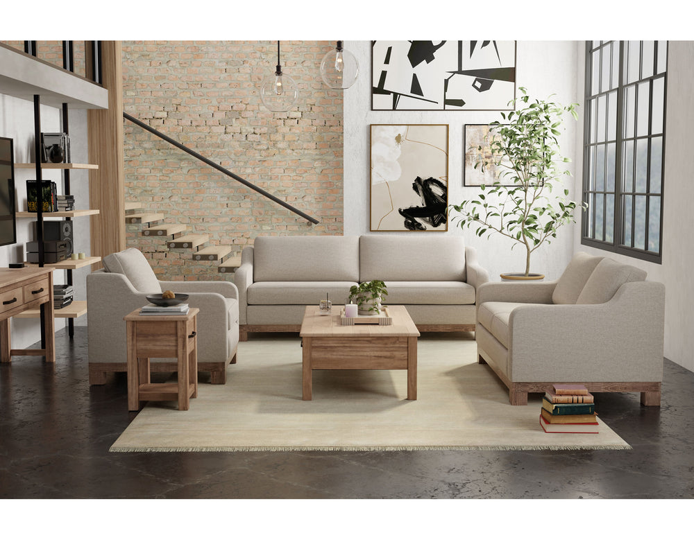 Samba-Estructura y base de madera, Loveseat con dos cojines