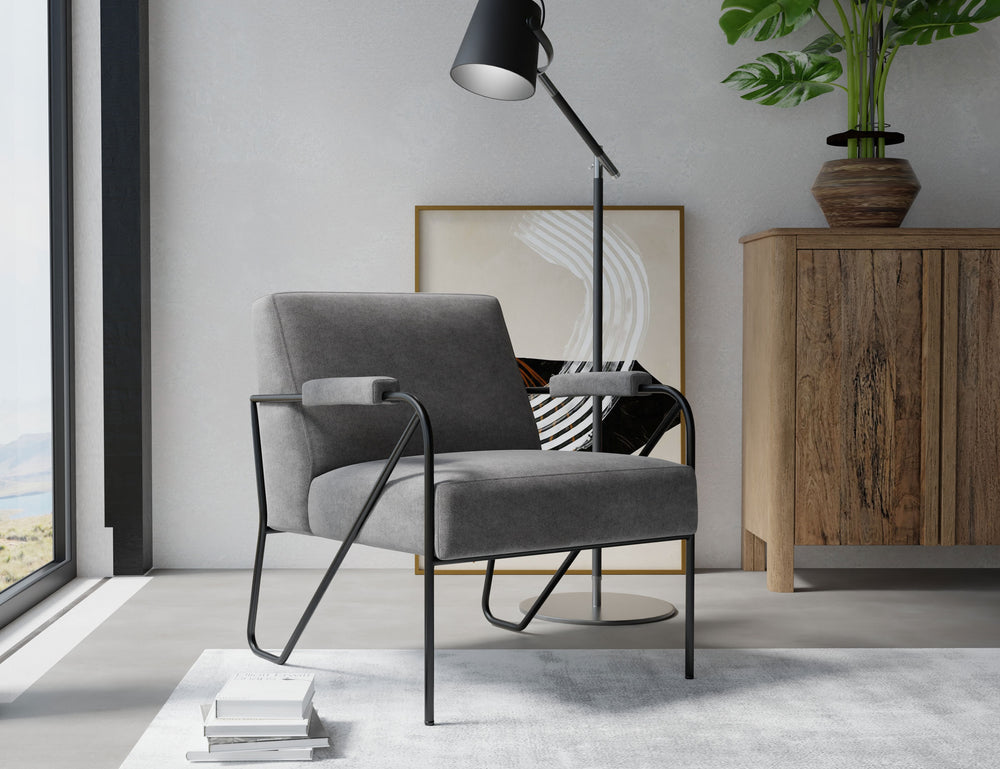 Lotus-Sillón, estructura de madera y base de metal