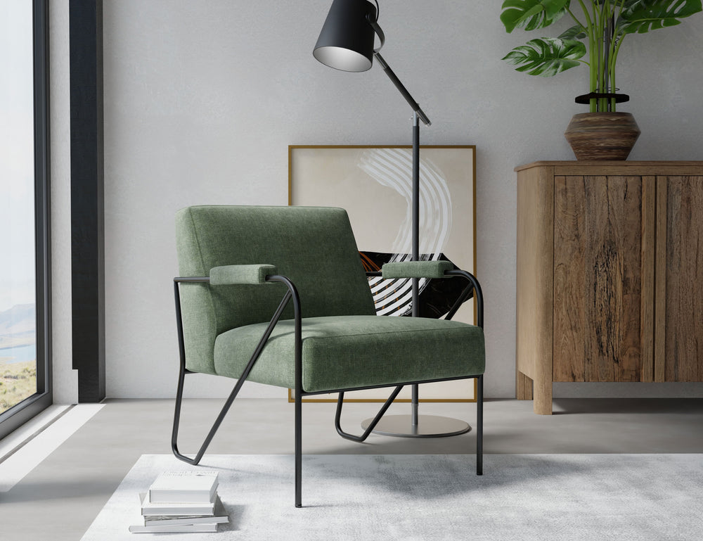 Lotus-Sillón, estructura de madera y base de metal