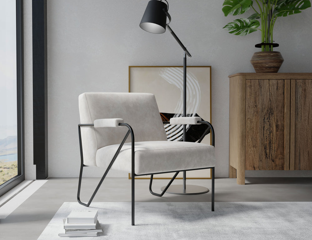 Lotus-Sillón, estructura de madera y base de metal