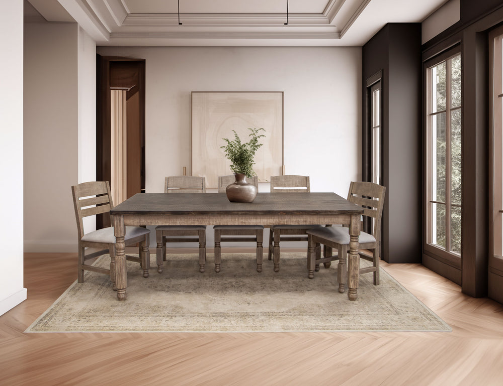 Natural Stone-Mesa de comedor con patas torneadas