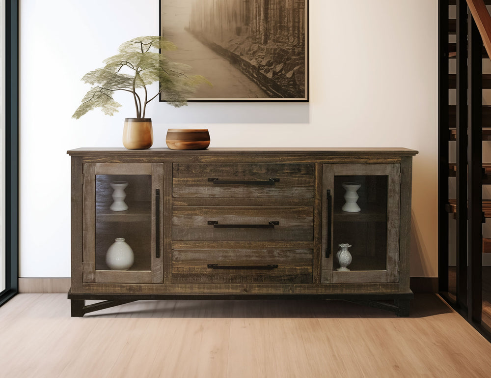 Loft Brown-Comoda, 3 cajones, 2 puertas