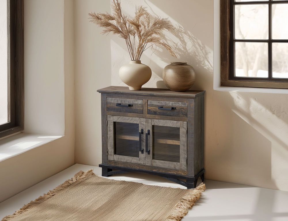 Loft Brown-2 Drawer 2 Doors Server