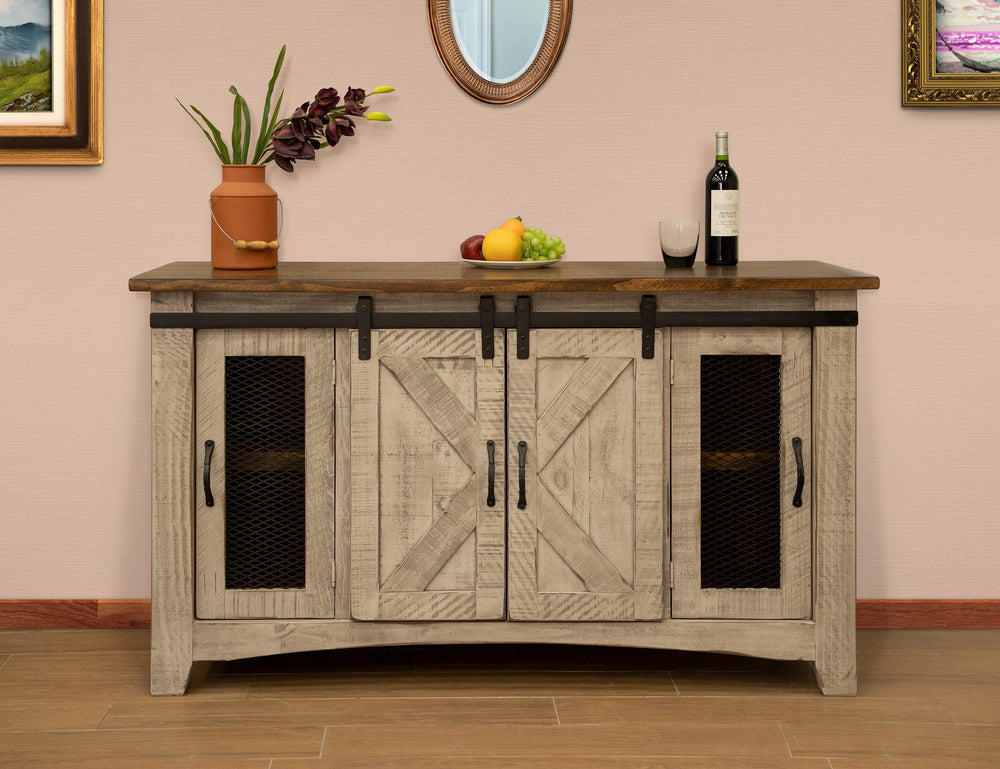 Pueblo Gray-4 Door 60" TV Stand
