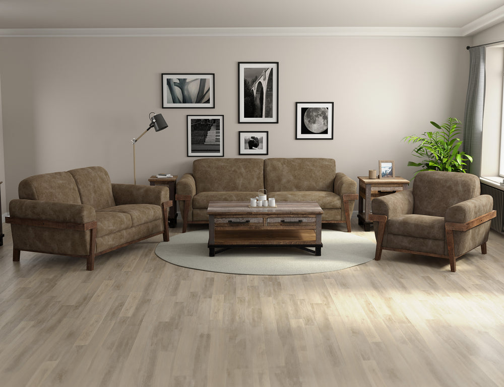 Loft Brown-Wooden Frame & Base, Sofa