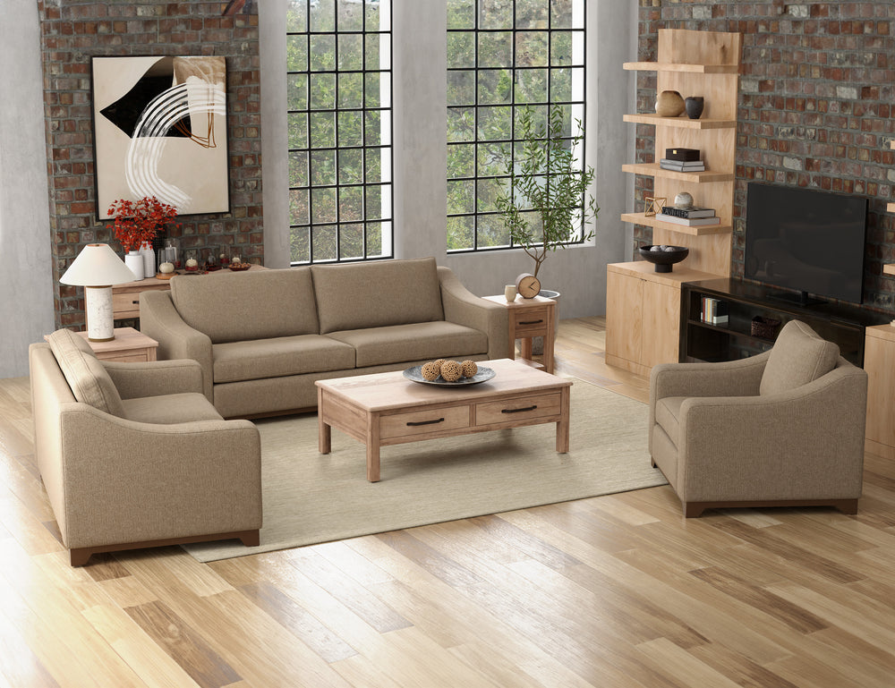 Natural Parota-Estructura y base de madera, Loveseat