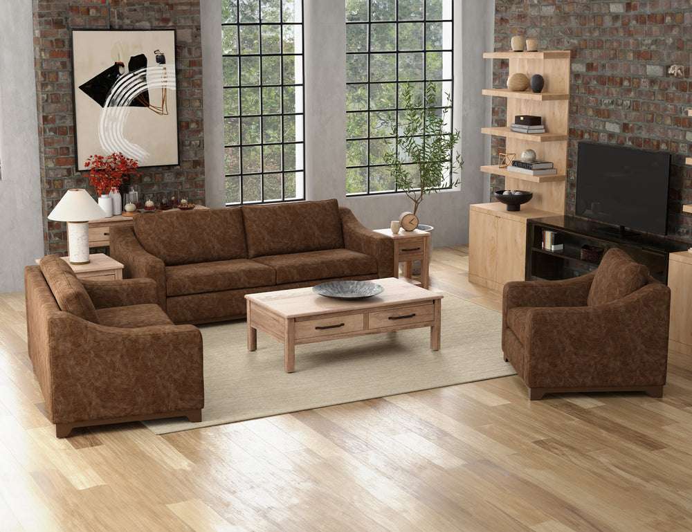 Natural Parota-Estructura y base de madera, Loveseat