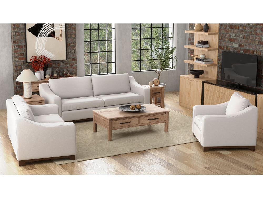 Natural Parota-Estructura y base de madera, Loveseat