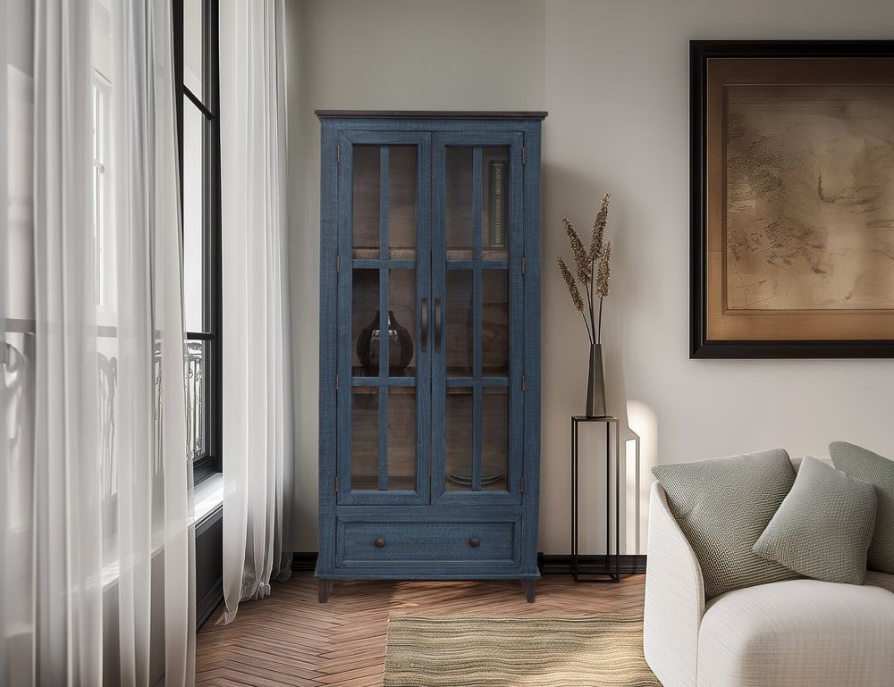 Toscana-1 Drawer 2 Glass Doors Cabinet