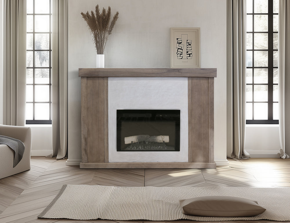 Natural Parota-Fireplace Console
