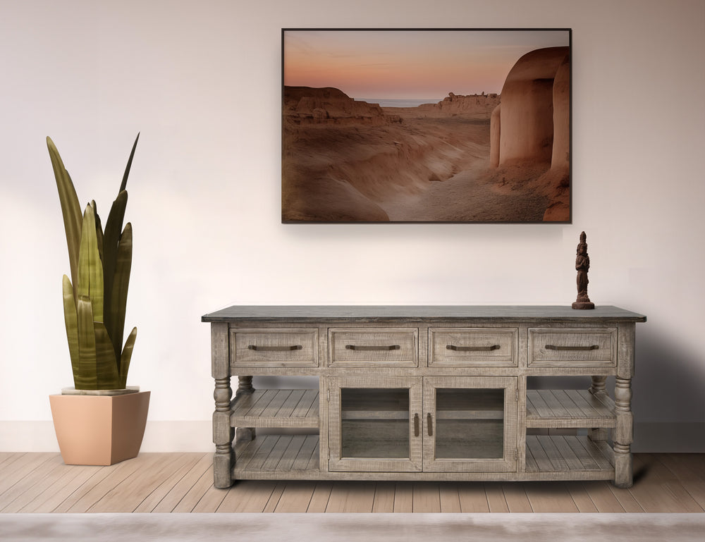 Natural Stone-4 Drawer 2 Doors 80" TV Stand