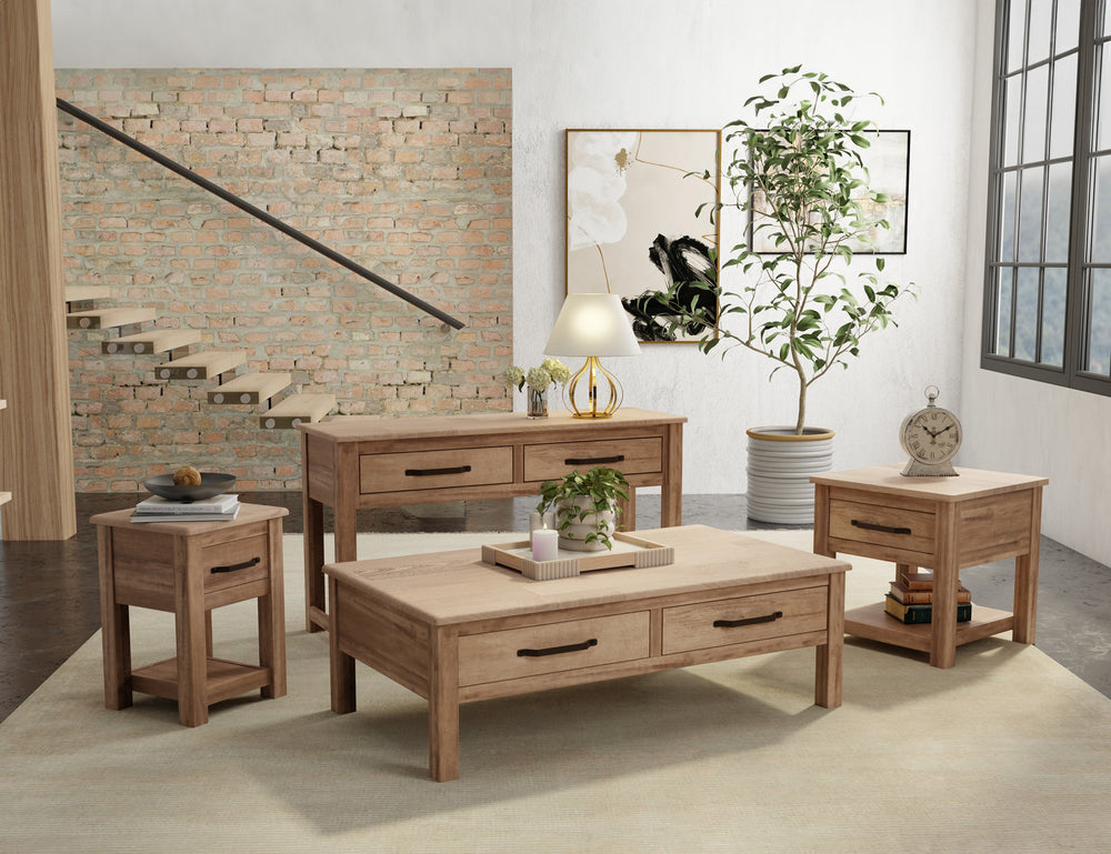 Natural Parota-Mesa auxiliar, 1 cajon