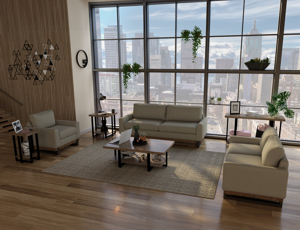 Mita-Base de metal y madera, Loveseat