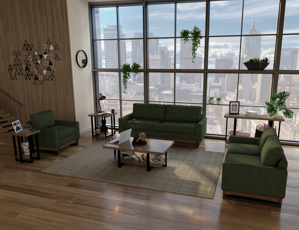 Mita-Base de metal y madera, Loveseat