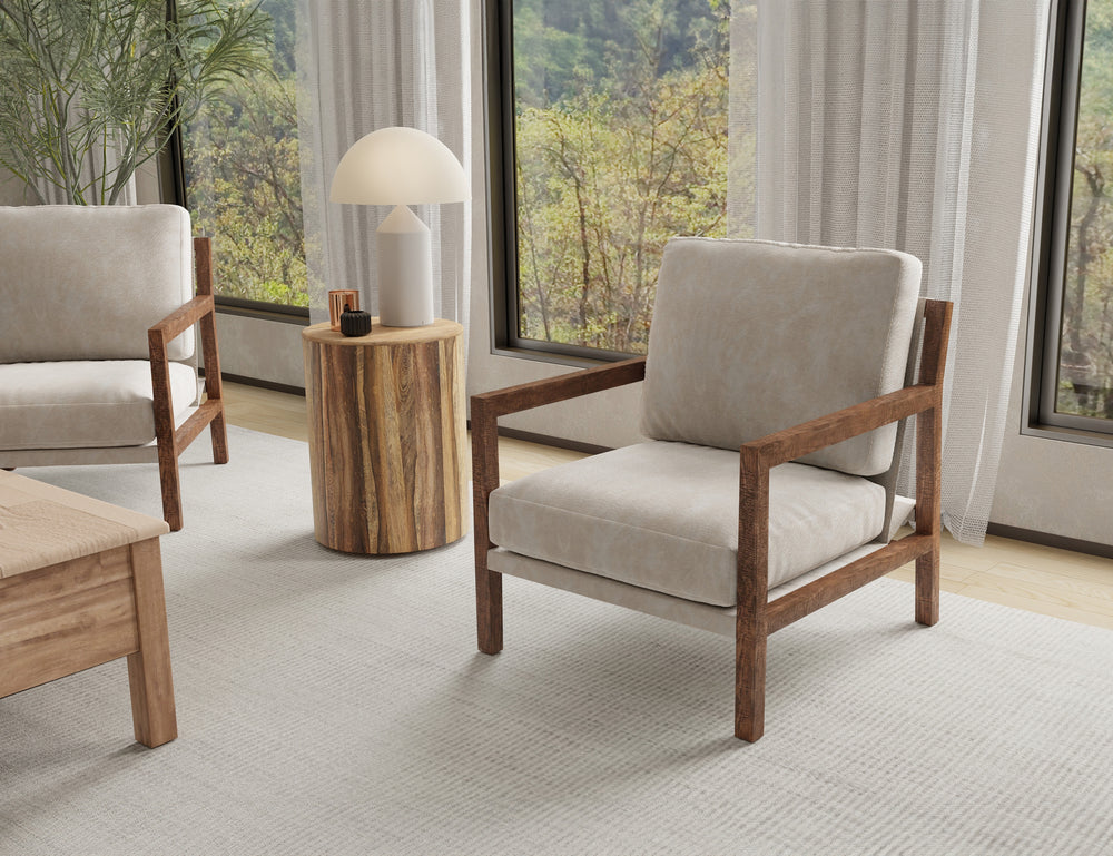 Milan-Sillón, estructura y base de madera