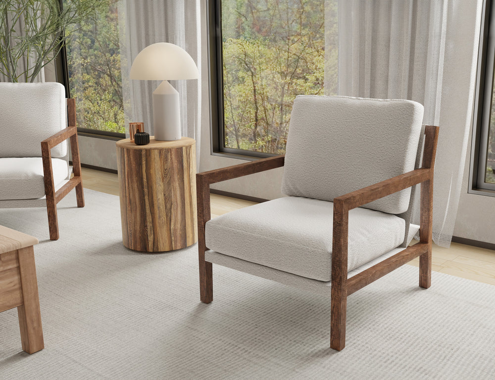 Milan-Sillón, estructura y base de madera