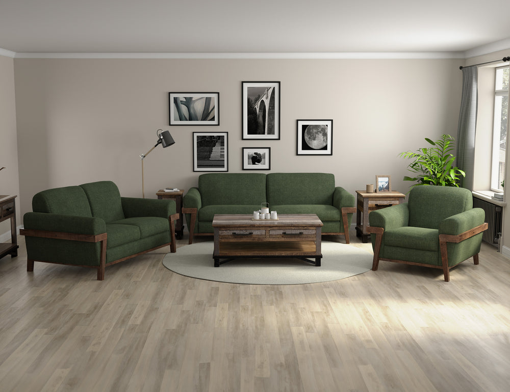 Loft Brown-Estructura y base de madera, Loveseat
