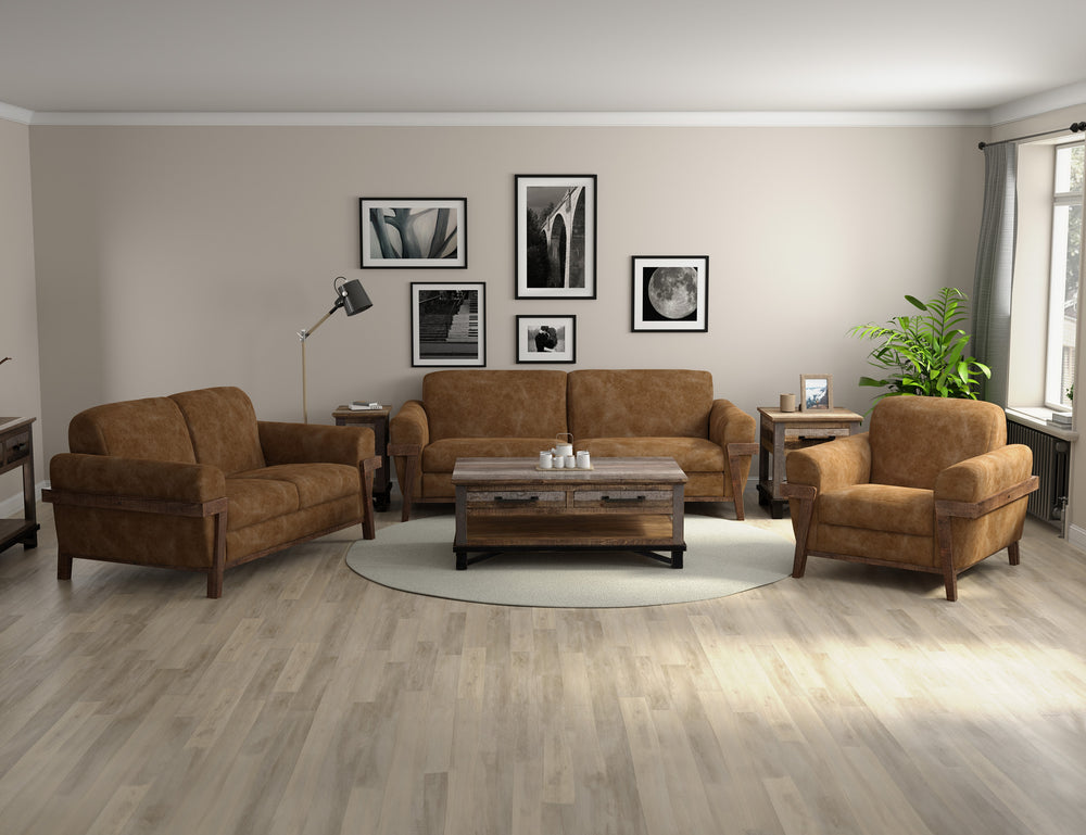 Loft Brown-Wooden Frame & Base, Sofa