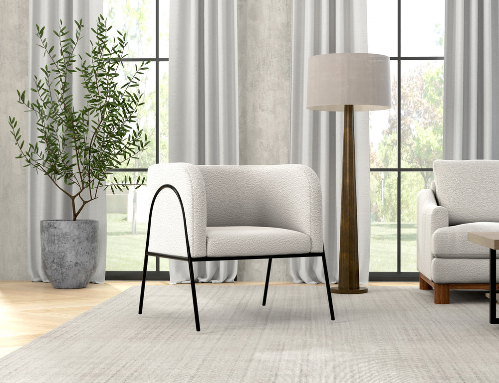 Malibu-Sillón, estructura de madera y base de metal