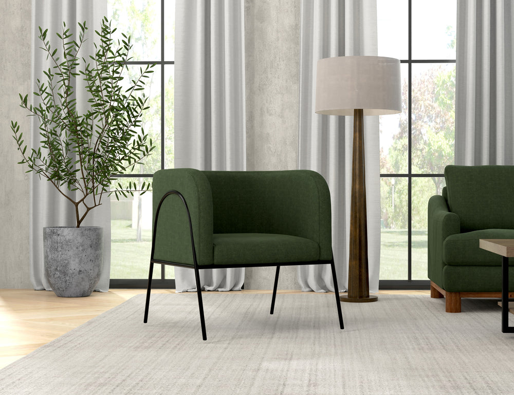 Malibu-Sillón, estructura de madera y base de metal