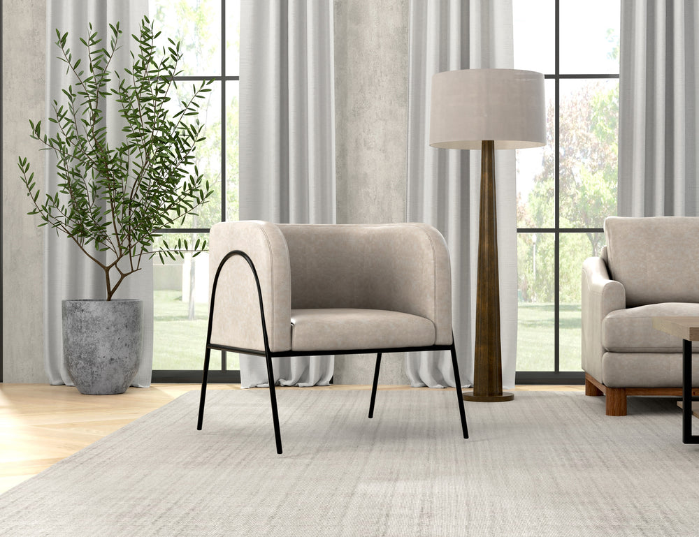 Malibu-Sillón, estructura de madera y base de metal