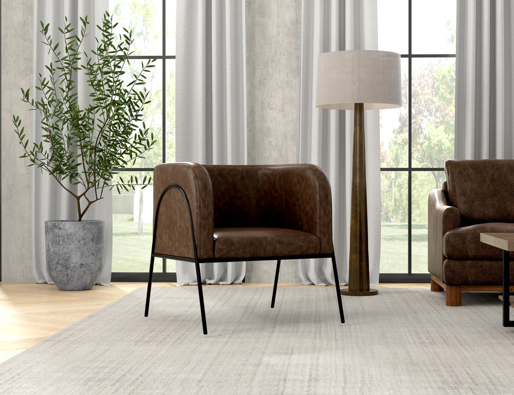 Malibu-Sillón, estructura de madera y base de metal