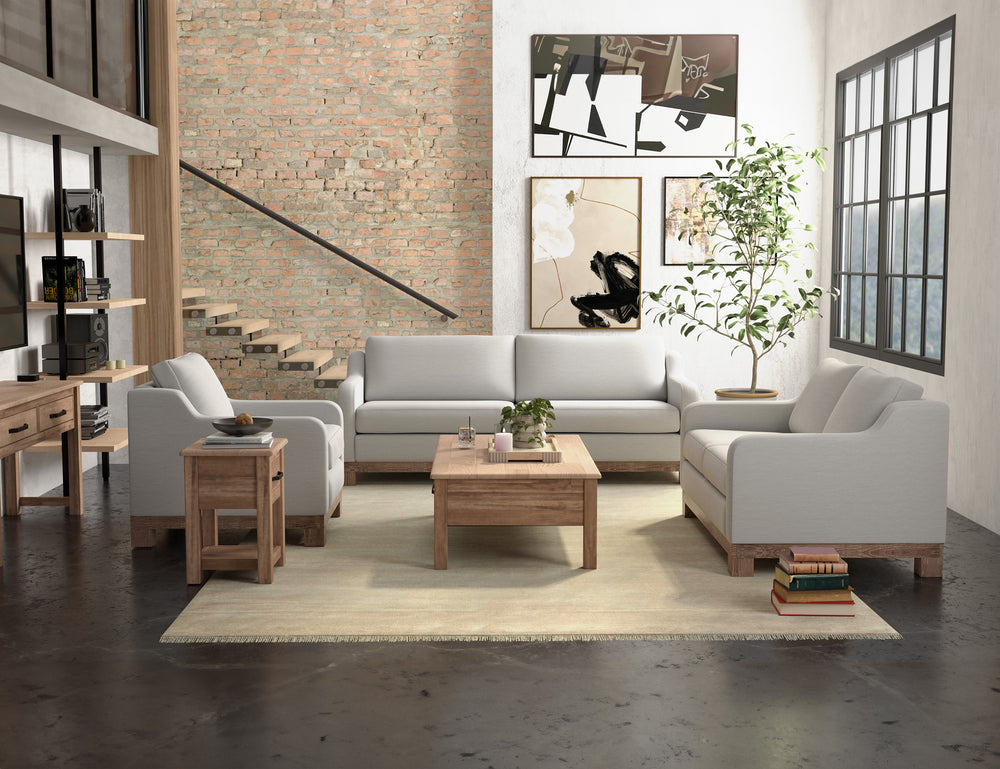 Samba-Wooden Frame & Base, Two-Cushion Sofa