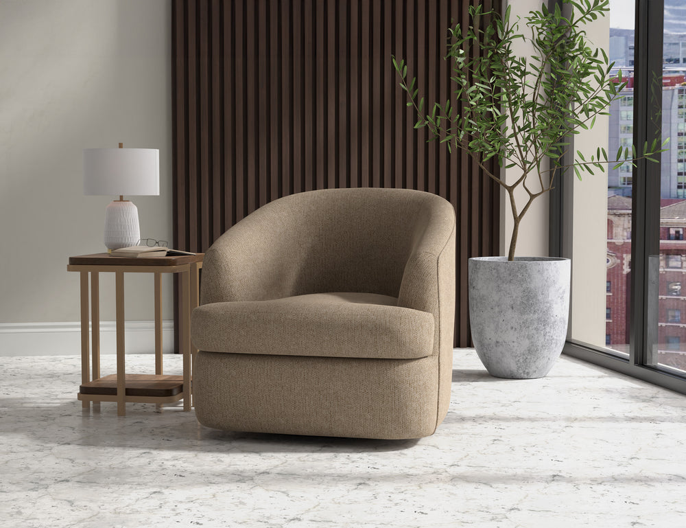 Tumbi-Silla decorativa giratoria de 360 grados, estructura de madera y base de metal