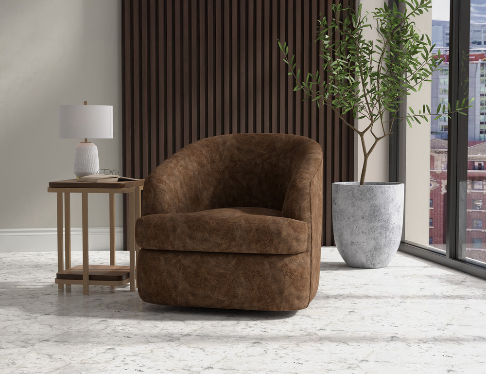 Tumbi-Silla decorativa giratoria de 360 grados, estructura de madera y base de metal