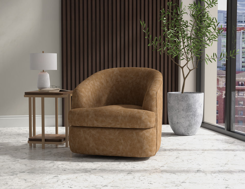 Tumbi-Silla decorativa giratoria de 360 grados, estructura de madera y base de metal
