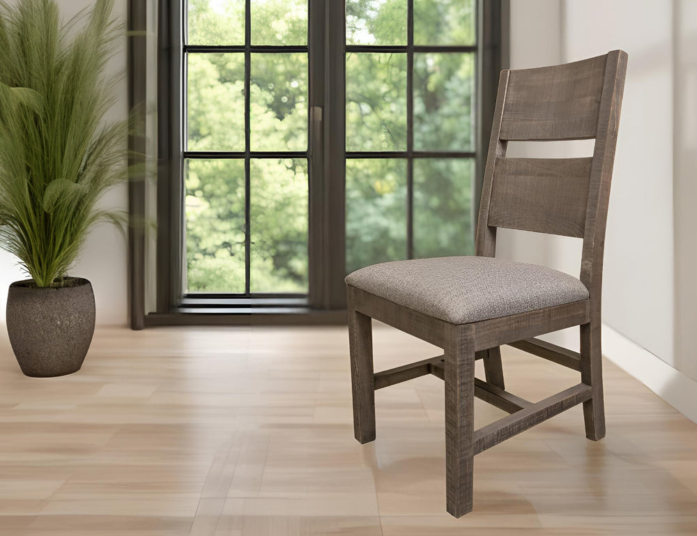 Marble-Silla de madera con asiento tapizado