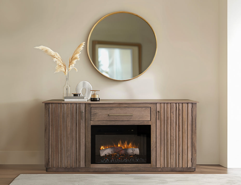 Mezquite-1 Drawer 2 Doors Fireplace TV Stand 70