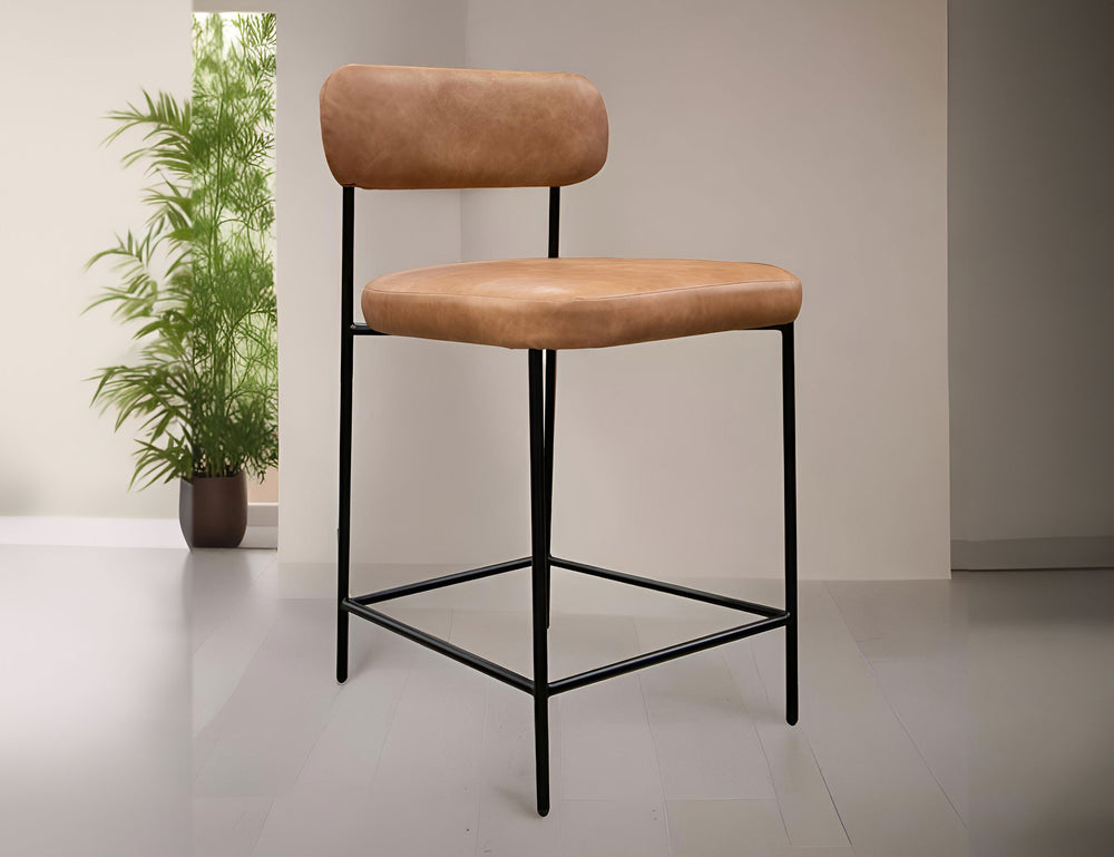 Salamanca-Wooden Frame & Metal Base, 30" Upholstered Barstool